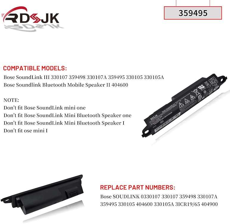 359495 359498 Battery Replacement for Bose SoundLink III 330107 330107A 0330107 330105 330105A 0330105 Soundlink 2 3 Soundlink Bluetooth Mobile Speaker II III 404600 404800 404900 414255 11.1V 2230mAh - Image 3