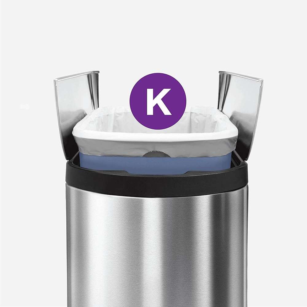 simplehuman Code K 100 Count Custom Fit Liners, Drawstring Kitchen Trash Bags, One-by-One Mess-Free Dispense, Extra Thick & Double Seamed, 50% PCR Plastic, 30-45 Liter / 8-12 Gallon, White - Image 4