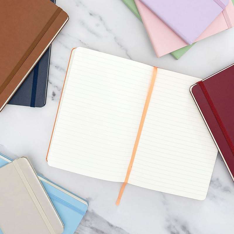 PAPERAGE Lined Journal Notebook, Hardcover Journal for Women & Men, 160 Pages, (5.6 in x 8 in), College Ruled Journaling Notebook for Work, School Supplies & Note Taking, (Turquoise) - Image 2