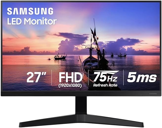 Samsung 27' T35F Series FHD 1080p Computer Monitor, 75Hz, IPS Panel, HDMI, VGA (D-Sub), AMD FreeSync, Wall Mountable, Game Mode, 3-Sided Border-Less, Eye Care, LF27T350FHNXZA - Product Image