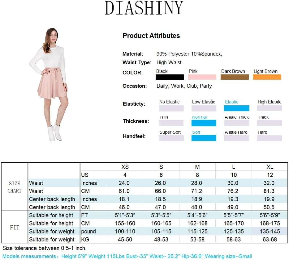 DIASHINY Faux Suede Mini Skirt for Women A Line Skater Belt Tie High Waist Flared Stretch Skirts - Image 6