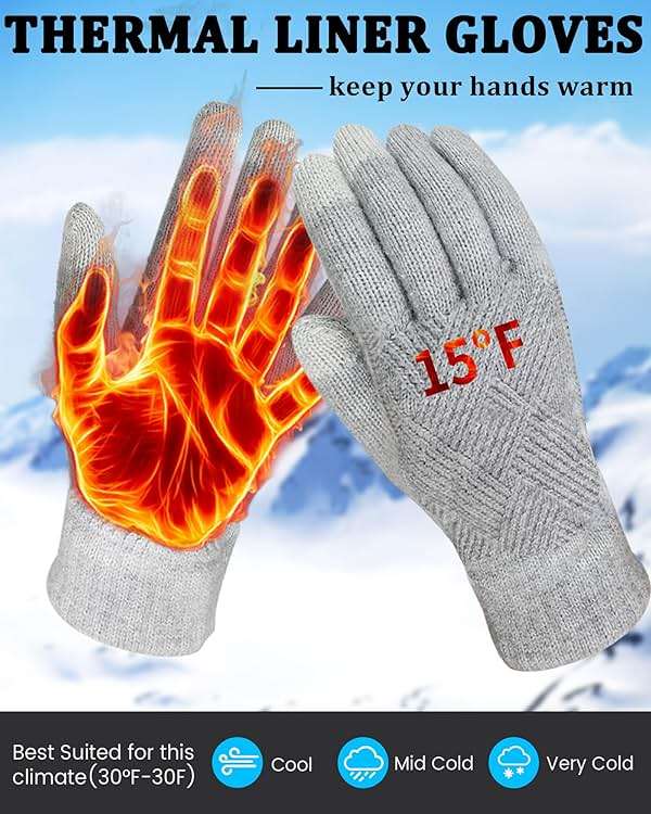 REACH STAR Winter Gloves for Women Touch Screen Thermal Lining Warm Gloves Cold Weather Christmas Gifts - Image 2
