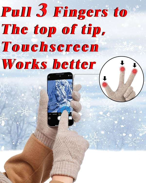 REACH STAR Winter Gloves for Women Touch Screen Thermal Lining Warm Gloves Cold Weather Christmas Gifts - Image 4
