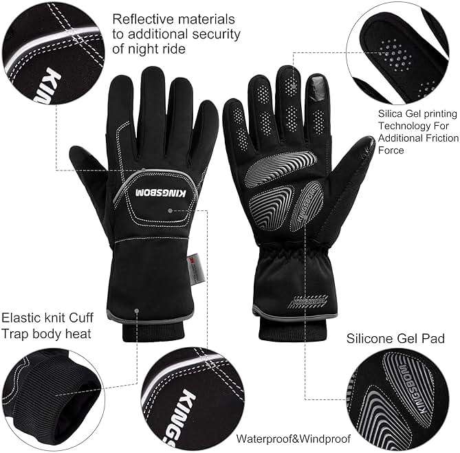 KINGSBOM -40F° Waterproof & Windproof Winter Gloves - 3M Thinsulate Thermal Touch Screen Warm Gloves - for Cycling,Skiing,Running,Outdoor Sports - for Women and Men - Image 4