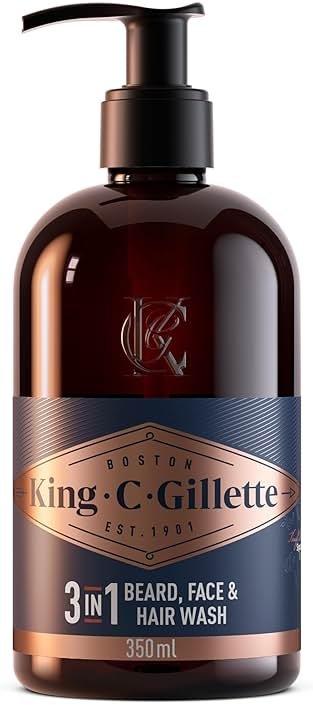 King C. Gillette Beard Wash, Mens Face Wash, 11.8 oz, Infused with Argan Oil and Avocado Oil to Cleanse Hair and Skin - Product Image