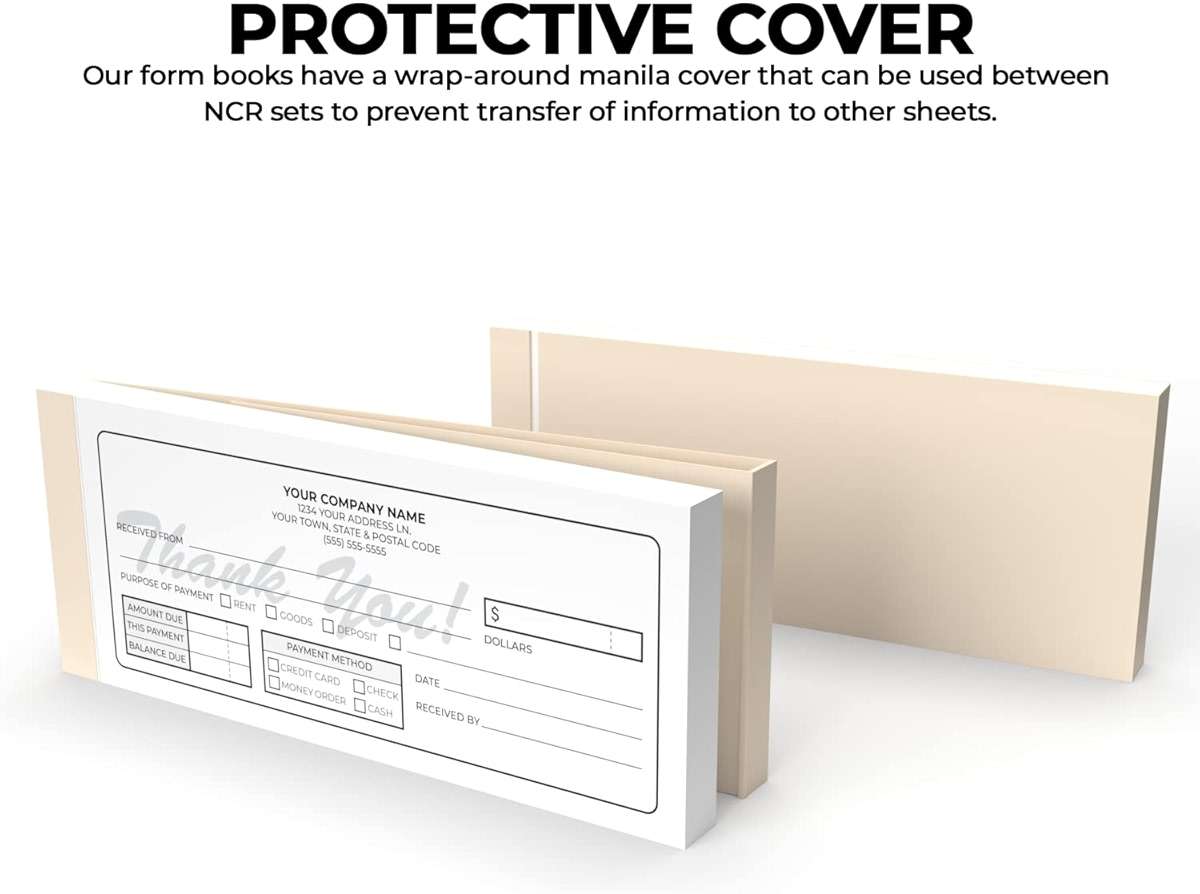 Custom 2.83" x 7" Carbonless NCR Books in 3-Part Triplicate Invoices, Receipts, Work Orders, Sales Orders, Purchase Orders, Estimates, Quote Forms with Your Company/Business Name (600 Sets) - Image 4