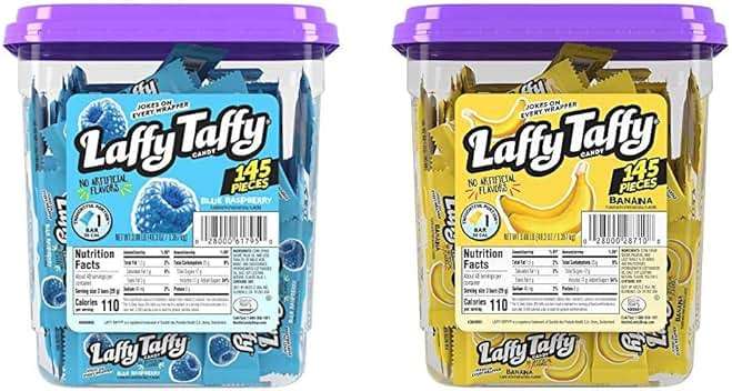Laffy Taffy Candy Blue Raspberry and Banana Flavors, 290 Pieces - Image 1