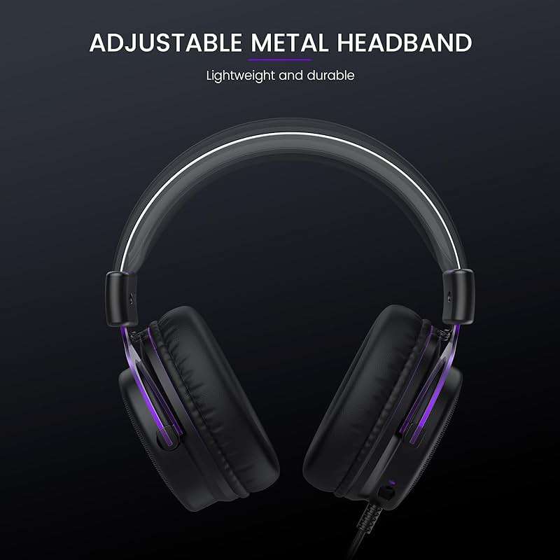 EKSA E900 Headset with Microphone for PC, PS4,PS5, Xbox - Detachable Noise Canceling Mic, 3D Surround Sound, Wired Headphone for Gaming, Computer, Laptop, 3.5MM Jack - Image 3