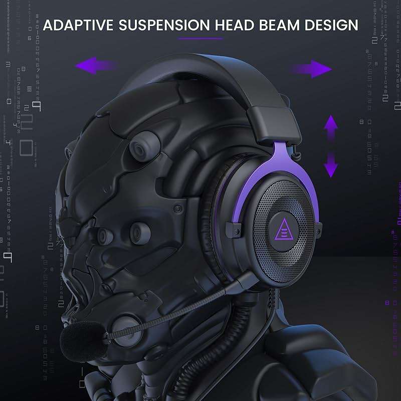EKSA E900 Headset with Microphone for PC, PS4,PS5, Xbox - Detachable Noise Canceling Mic, 3D Surround Sound, Wired Headphone for Gaming, Computer, Laptop, 3.5MM Jack - Image 5