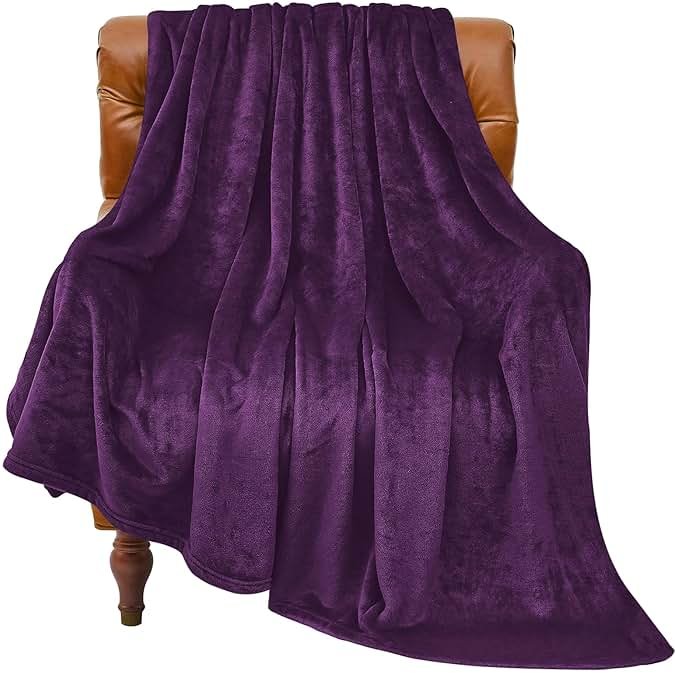 BEDELITE Fleece Blanket Purple Throw Blankets for Couch & Bed, Luxury Plush Cozy Fuzzy Blanket 50" x 60", Super Soft Warm Lightweight Throw Blanket for Travel Camping - Product Image