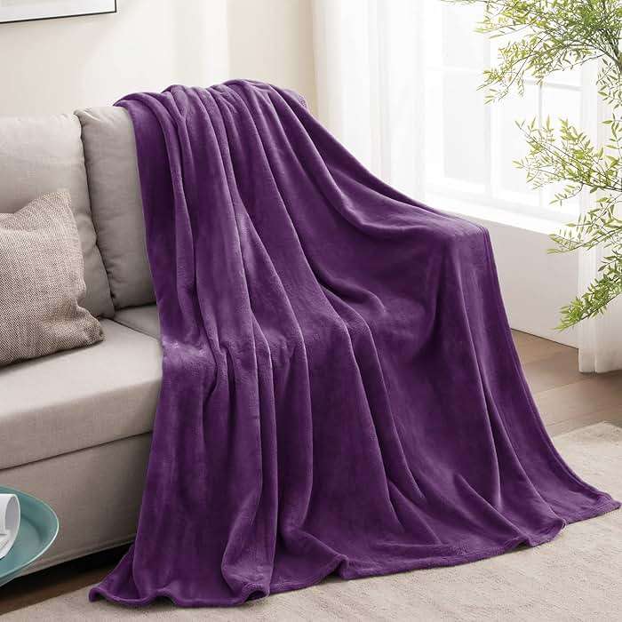 BEDELITE Fleece Blanket Purple Throw Blankets for Couch & Bed, Luxury Plush Cozy Fuzzy Blanket 50" x 60", Super Soft Warm Lightweight Throw Blanket for Travel Camping - Image 5