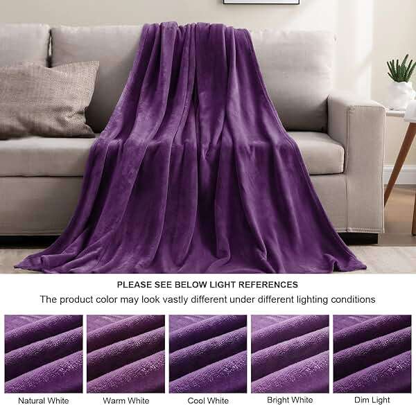 BEDELITE Fleece Blanket Purple Throw Blankets for Couch & Bed, Luxury Plush Cozy Fuzzy Blanket 50" x 60", Super Soft Warm Lightweight Throw Blanket for Travel Camping - Image 6