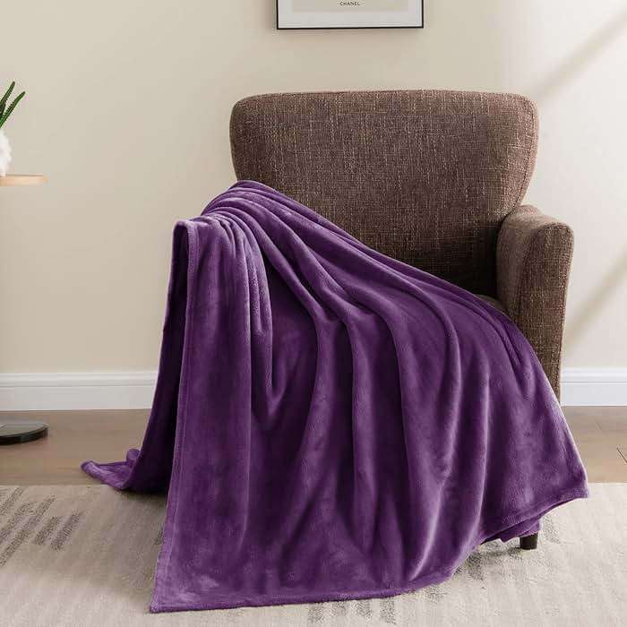 BEDELITE Fleece Blanket Purple Throw Blankets for Couch & Bed, Luxury Plush Cozy Fuzzy Blanket 50" x 60", Super Soft Warm Lightweight Throw Blanket for Travel Camping - Image 7