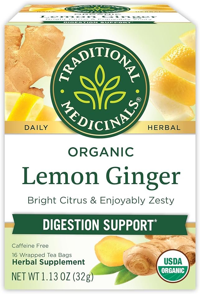 Traditional Medicinals Organic Lemon Ginger Tea, 1.13 Oz, 16 Count - Product Image
