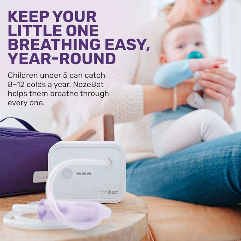 Dr. Noze Best NozeBot Electric Baby Nasal Aspirator - Designed by a Pediatric ENT for Safe, Gentle Congestion Relief - Rechargeable, Portable & Easy to Clean Nose Sucker for Infants and Toddlers - Image 5