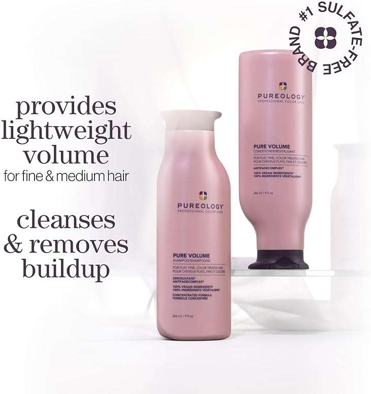 Pureology Pure Volume Shampoo and Conditioner Set - For Flat, Fine and Color-Treated Hair, Sulfate-Free - Image 4
