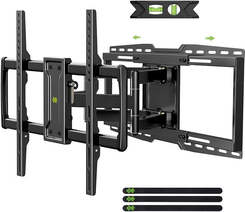 USX MOUNT Heavy Duty Full Motion Sliding TV Wall Mount for 42-97 Inch TVs up to 150 lbs, Wall Mount TV Bracket for Wood Studs 12/16/18/24 inch, Swivel & Tool-Free Tilt, Max VESA 600x400mm - Image 1