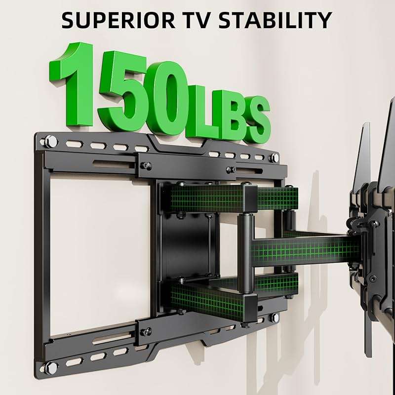 USX MOUNT Heavy Duty Full Motion Sliding TV Wall Mount for 42-97 Inch TVs up to 150 lbs, Wall Mount TV Bracket for Wood Studs 12/16/18/24 inch, Swivel & Tool-Free Tilt, Max VESA 600x400mm - Image 7