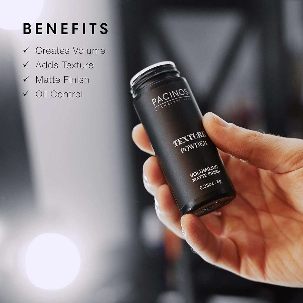 Pacinos Texture Powder - Lightweight Root Lifting Powder with Matte Dry Finish for Texture, Volume & Thickness - Shaker Bottle for Easy Hair Styling, 8g - Image 2