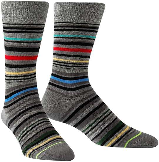 Hicomlor Men's Novelty-Dress Socks, Striped Pattern Crew Socks, Christmas Colorful-Funky-Funny Socks 3/6 Pairs - Image 2