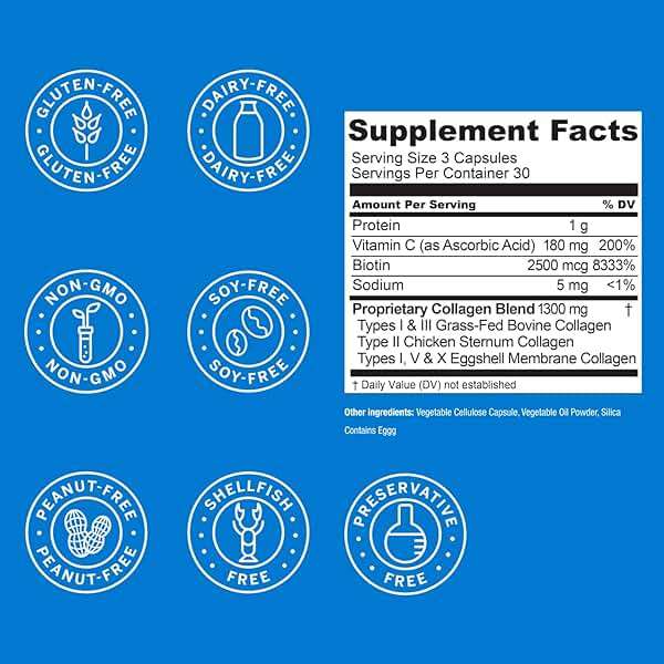 Live Conscious Beyond Collagen Multi Collagen Capsules - Types I, II, III, V & X - Hydrolyzed Blend with Biotin & Vitamin C for Hair, Skin, Nails 90 Capsules - Image 8