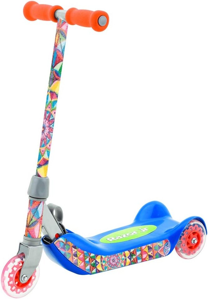 MightySkins Glossy Glitter Skin for Razor Jr. Folding Kiddie Kick Scooter - Rainbow Kaleidoscope | Protective, Durable High-Gloss Glitter Finish | Easy to Apply and Change Style | Made in The USA - Product Image
