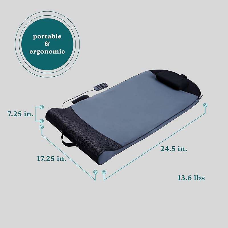 HoMedics Body Flex Back Stretching Mat with Heat, 6 Stretching Programs and 3 Intensity Levels with Removable Memory Foam Pillow for Full Body Coverage, Portable for Yoga, Athletes, Home Gym - Image 8