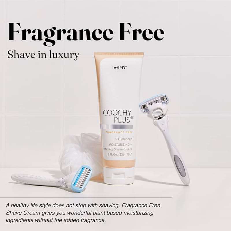 IntiMD Coochy Plus Intimate Shaving Cream Fragrance Free For Pubic, Bikini Line, Armpit and more - Rash-Free, Prevents Razor Burns & Bumps, In-Grown Hair, Itchiness 8oz Tube - Image 5