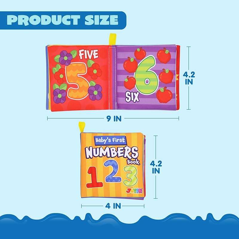 JOYIN 12 Pcs Bath Books, Nontoxic Fabric Soft Crinkly Cloth Books, Waterproof, Bathtub Pool and Early Education First Toys for Infant Newborn Baby Toddlers Kids Birthday Easter Gifts - Image 3