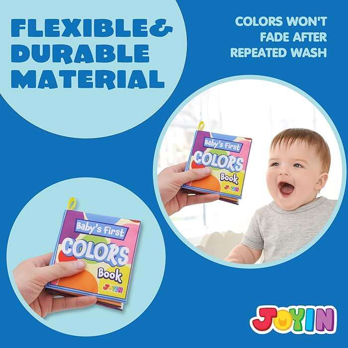 JOYIN 12 Pcs Bath Books, Nontoxic Fabric Soft Crinkly Cloth Books, Waterproof, Bathtub Pool and Early Education First Toys for Infant Newborn Baby Toddlers Kids Birthday Easter Gifts - Image 5