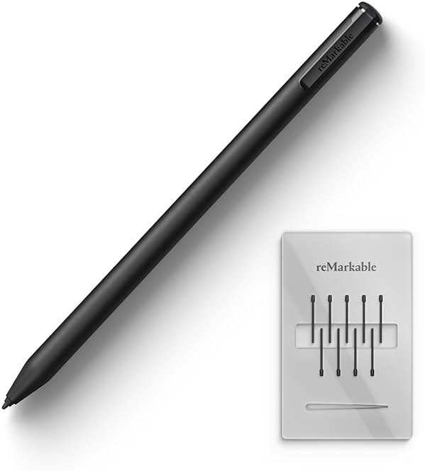 reMarkable Marker Plus The Official reMarkable 2 Pen with Eraser | 9 Felt Replacement Tips | Tilt Sensitivity and 4096 Levels of Pressure Sensitivity | - Product Image