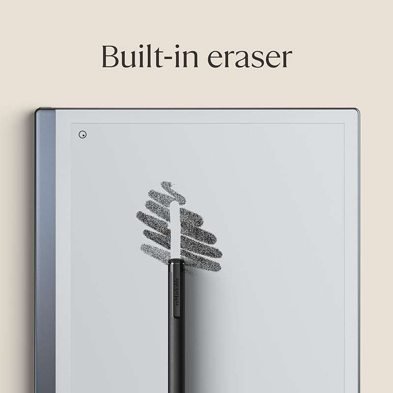 reMarkable Marker Plus The Official reMarkable 2 Pen with Eraser | 9 Felt Replacement Tips | Tilt Sensitivity and 4096 Levels of Pressure Sensitivity | - Image 3