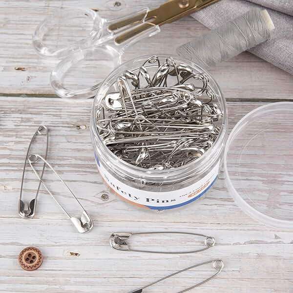 A+DAY Large Safety Pins 2.2 Inch (56mm), Size 4, 80-Count, Nickel Finish - Image 6