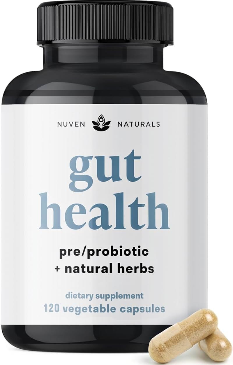 Nuven Naturals All-in-One Gut Health w/Probiotics, Prebiotics, Digestion-Supporting Herbs, and Adaptogens - Leaky Gut Repair Formula to Support Gut Lining, Aid in Digestion, and Promote Good Bacteria - Product Image