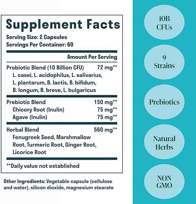 Nuven Naturals All-in-One Gut Health w/Probiotics, Prebiotics, Digestion-Supporting Herbs, and Adaptogens - Leaky Gut Repair Formula to Support Gut Lining, Aid in Digestion, and Promote Good Bacteria - Image 2