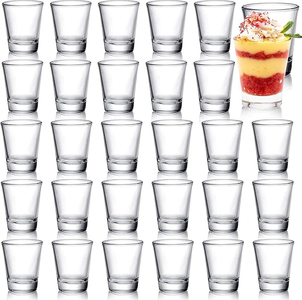 Tebery 30 Pcs 60ml Shot Glasses, 2oz Heavy Base Shot Glasses Sets, Round Glassware Shot Glass, Clear Glass for Vodka, Whiskey, Tequila, Espresso, Liquor - Product Image