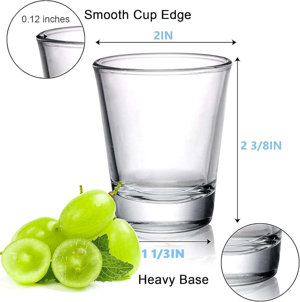 Tebery 30 Pcs 60ml Shot Glasses, 2oz Heavy Base Shot Glasses Sets, Round Glassware Shot Glass, Clear Glass for Vodka, Whiskey, Tequila, Espresso, Liquor - Image 3