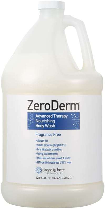 Ginger Lily Farms Botanicals ZeroDerm Advanced Therapy Nourishing Body Wash, 100% Vegan & Cruelty-Free, Fragrance Free, 1 Gallon (128 Fl. Oz.) Refill - Image 1