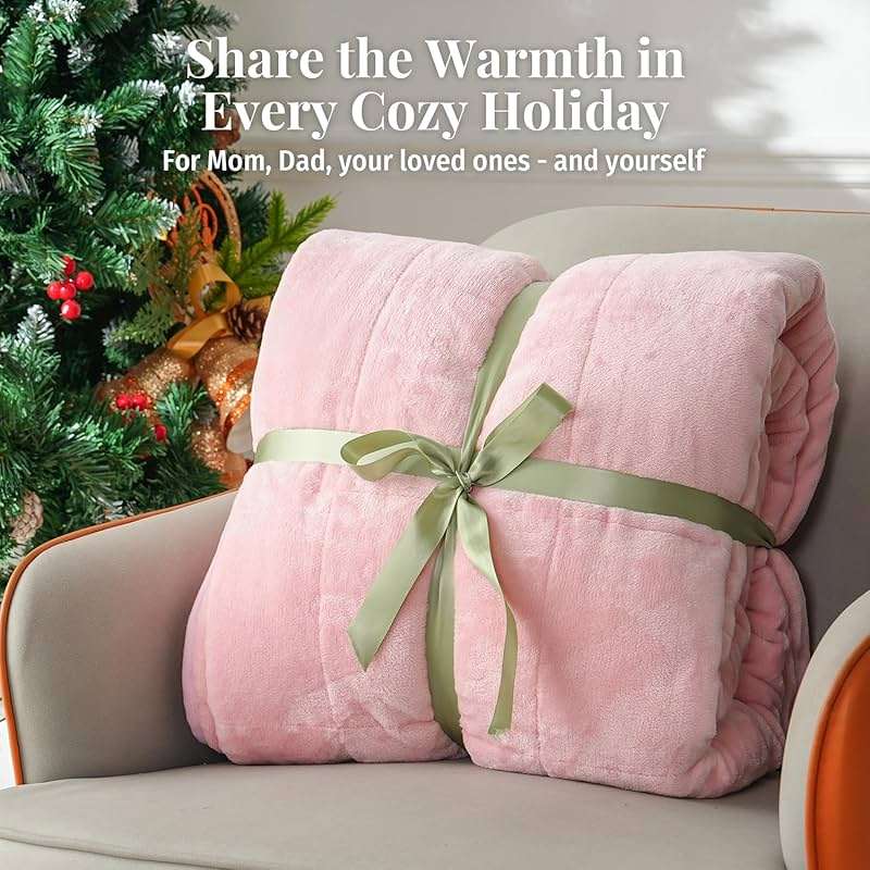 Topblan Sherpa Fleece Weighted Blanket for Adult, 15 lbs Dual Sided Cozy Fluffy Heavy Blanket, Ultra Fuzzy Throw Blanket with Soft Plush Flannel Top, 48 x 72 inches, Pink - Image 8