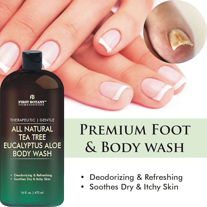 First Botany, ALL Natural Body Wash - Fights Body Odor, Athlete's Foot, Jock Itch, Nail Issues, Dandruff, Acne, Eczema, Shower Gel for Women & Men, Skin Cleanser -16 fl oz (Tea Tree Eucalyptus) - Image 2
