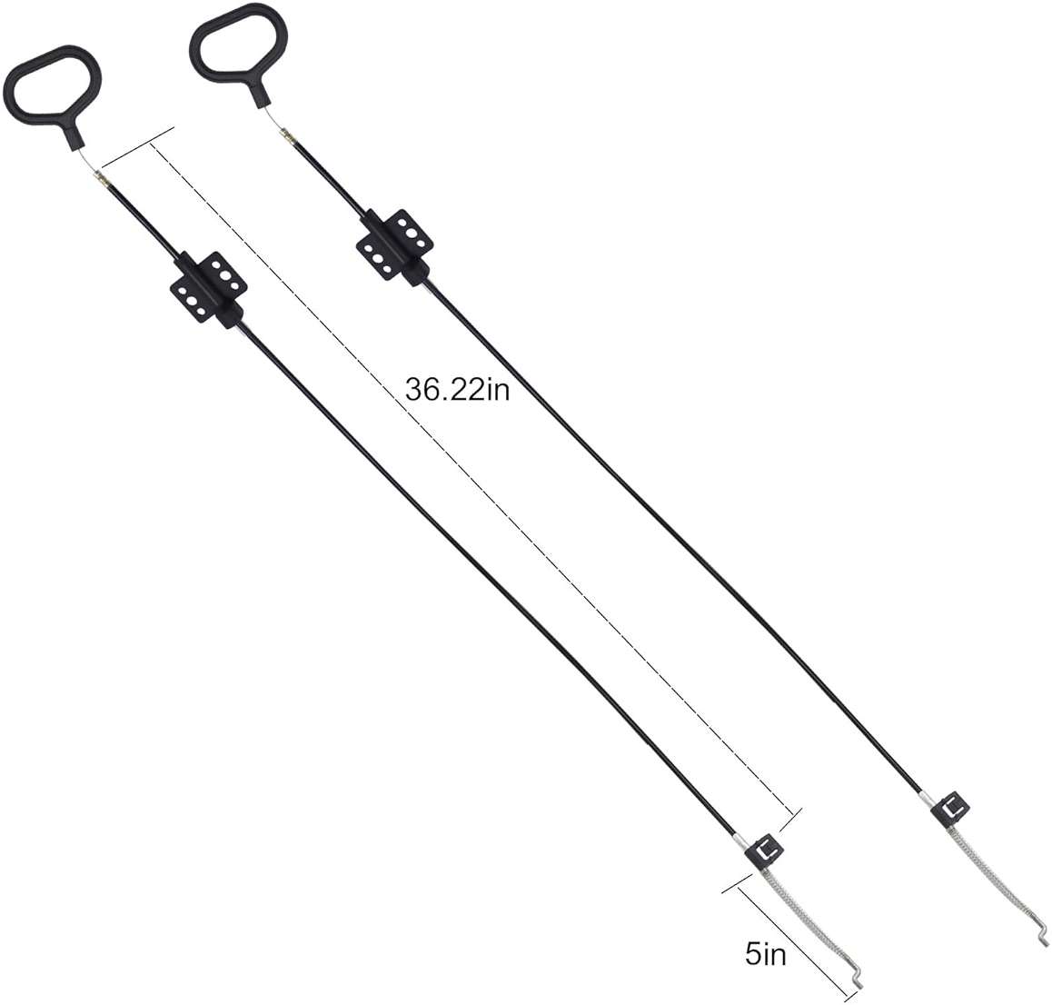 Nonley Sofa Recliner Cables, 2 Pack Couch Release Cables Recliner Replacement Parts D Ring Couch Recliner Pull Handle, Hook Exposed Cable with S Tip for Sofa, Black - Image 3