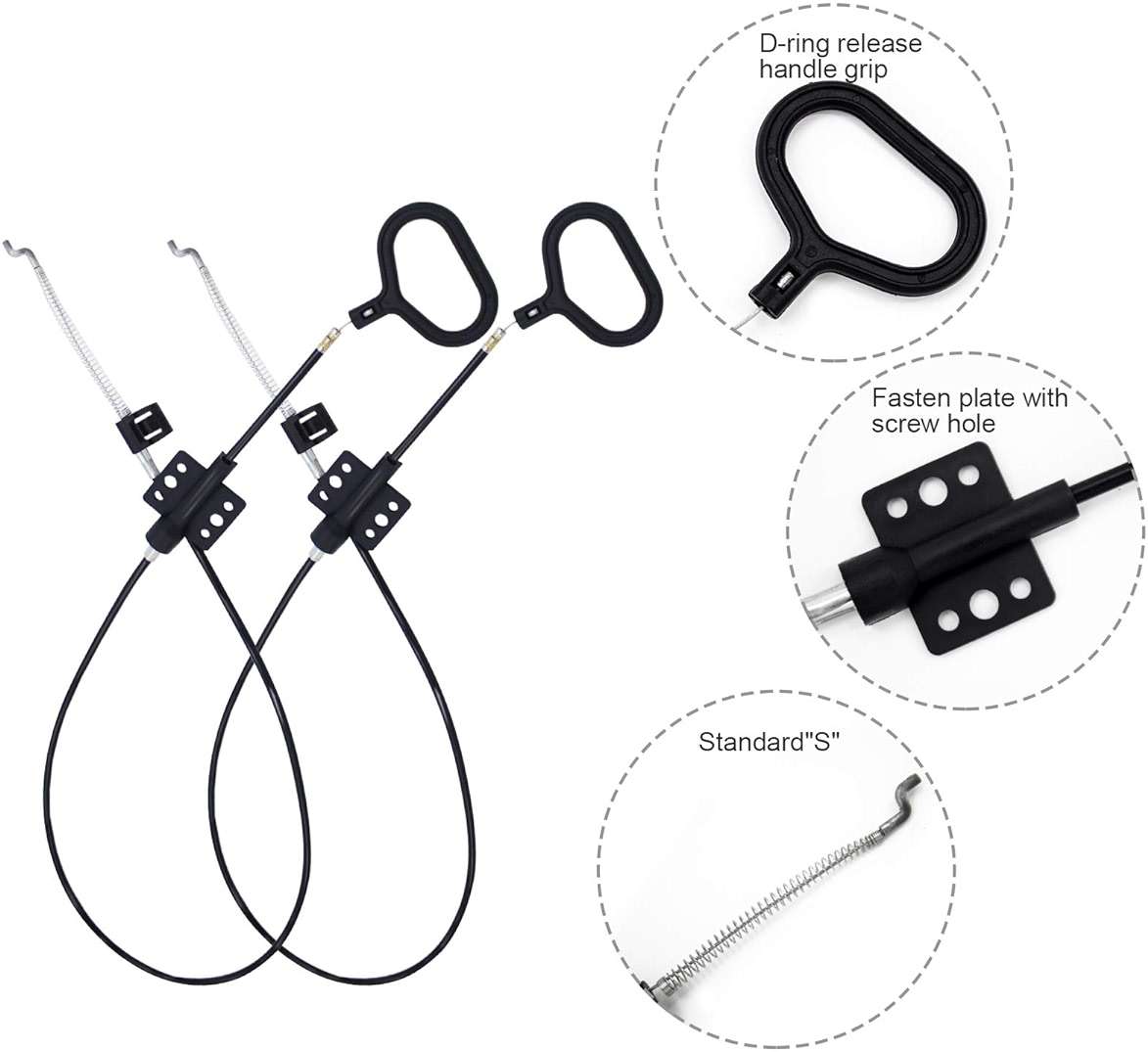 Nonley Sofa Recliner Cables, 2 Pack Couch Release Cables Recliner Replacement Parts D Ring Couch Recliner Pull Handle, Hook Exposed Cable with S Tip for Sofa, Black - Image 5