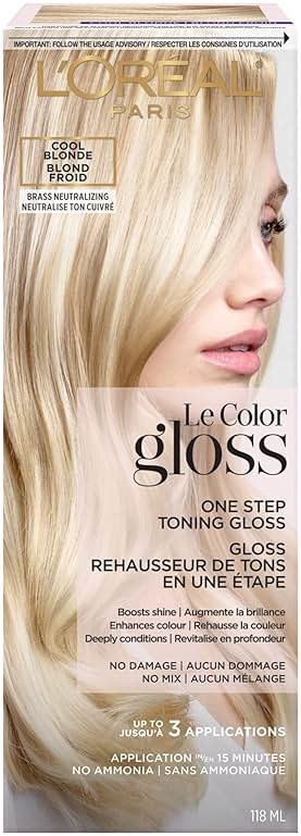 L’Oreal Paris Le Color One Step Hair Toning Gloss, Cool Blonde, 4 Ounce - Product Image