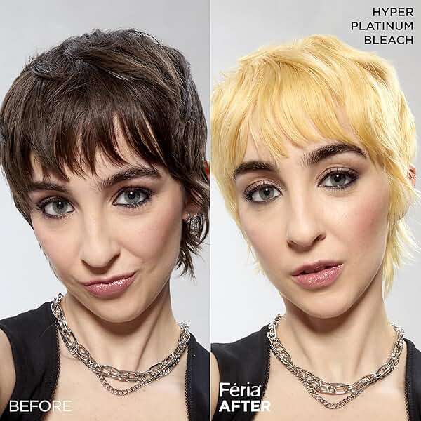 L'Oreal Paris Feria Hyper Platinum Advanced Lightening System Hair Bleach, Lifts Up To 8 Levels, Includes Anti Brass Purple Conditioner, 1 Hair Dye Kit - Image 6