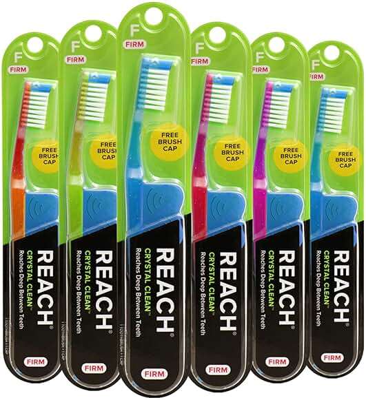 Reach Crystal Clean Toothbrush, Medium Bristles, 1 Count, Pack of 6 - Image 1