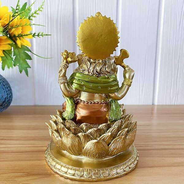 6.3”H Resin Hindu God Lord Ganesha Idol Statue Elephant God Ganpati Figurine for Home Temple Mandir Altar Shrine Puja Item Ganesh Chaturthi Decor Spiritual ornament for Yoga Meditation Pooja Room - Image 9