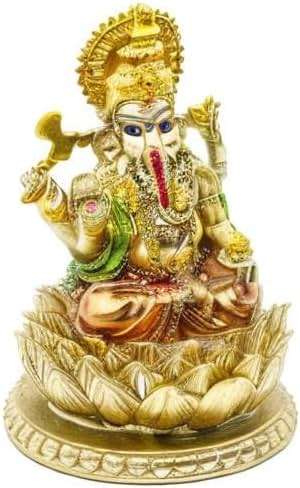 6.3”H Resin Hindu God Lord Ganesha Idol Statue Elephant God Ganpati Figurine for Home Temple Mandir Altar Shrine Puja Item Ganesh Chaturthi Decor Spiritual ornament for Yoga Meditation Pooja Room - Image 10
