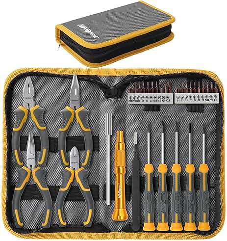 Hi-Spec 32pc Electronics Repair & Opening Tool Kit Set for Laptops, Phones, Devices, Computer & Gaming Accessories. Precision Small Screwdrivers with Pentalobe Bits for iPhones & MacBooks - Image 1