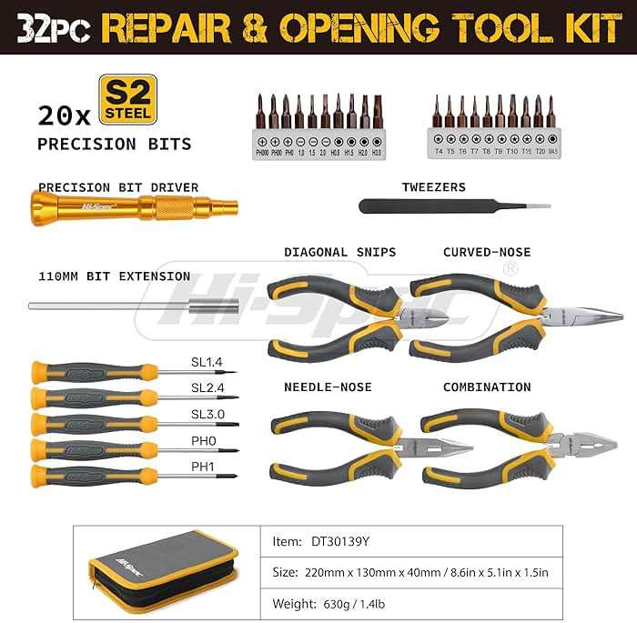 Hi-Spec 32pc Electronics Repair & Opening Tool Kit Set for Laptops, Phones, Devices, Computer & Gaming Accessories. Precision Small Screwdrivers with Pentalobe Bits for iPhones & MacBooks - Image 2