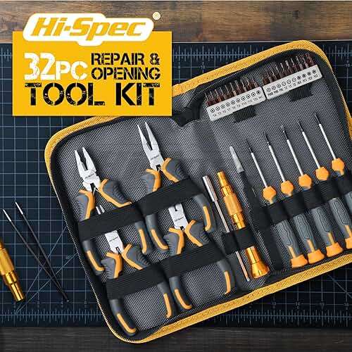 Hi-Spec 32pc Electronics Repair & Opening Tool Kit Set for Laptops, Phones, Devices, Computer & Gaming Accessories. Precision Small Screwdrivers with Pentalobe Bits for iPhones & MacBooks - Image 3